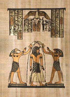Egyptian image showing cleansing the flesh of evil deities