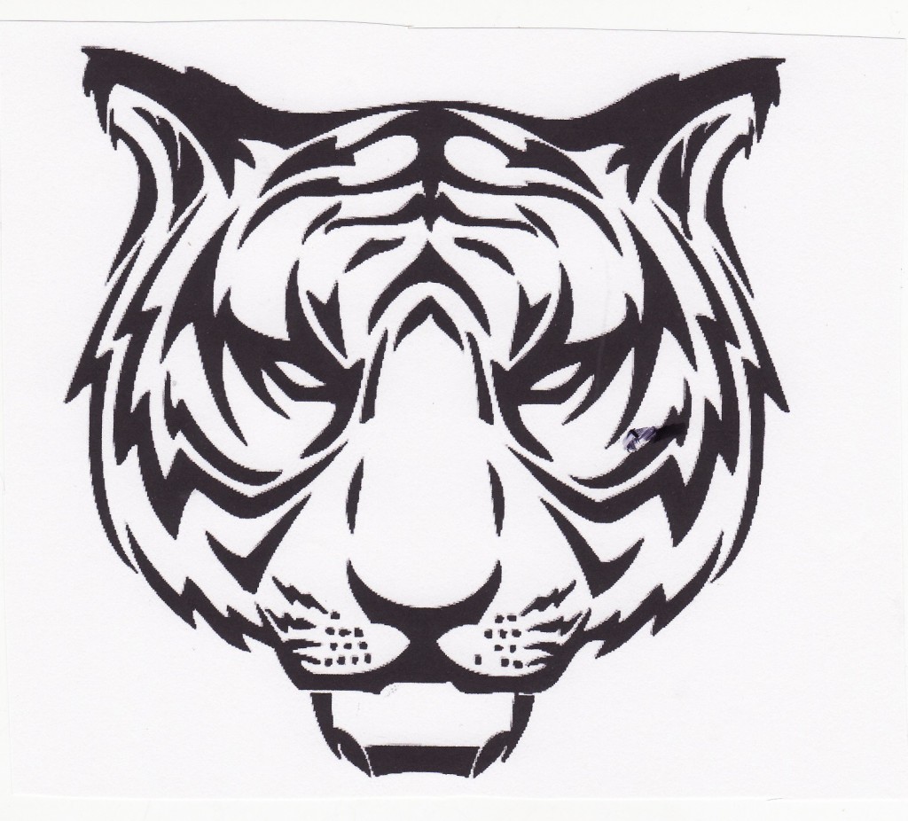 a tigers head contrasting image