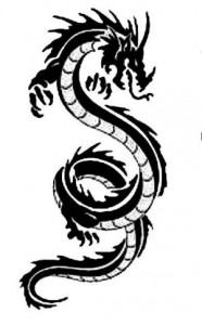 Black and white dragon